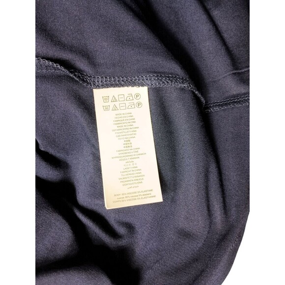 Michael Kors Dress XL Navy Metallic Gold Neckband Stretch Pullover Cap Sleeve - Picture 8 of 8